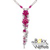 Ketting met hanger Atessa ruby 42cm met rode en witte zirkonia steentjes - 58354 Ketting met hanger Atessa ruby 42cm met rode en witte zirkonia steentjes - 58354