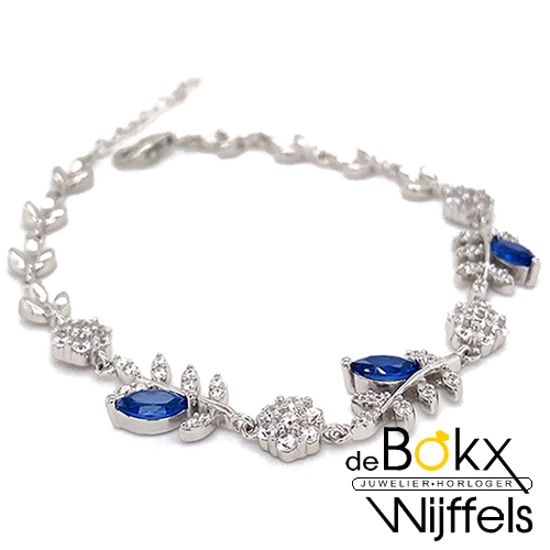 armband Regina saphire blauw 18 + 3cm - 58358 armband Regina saphire blauw 18 + 3cm - 58358