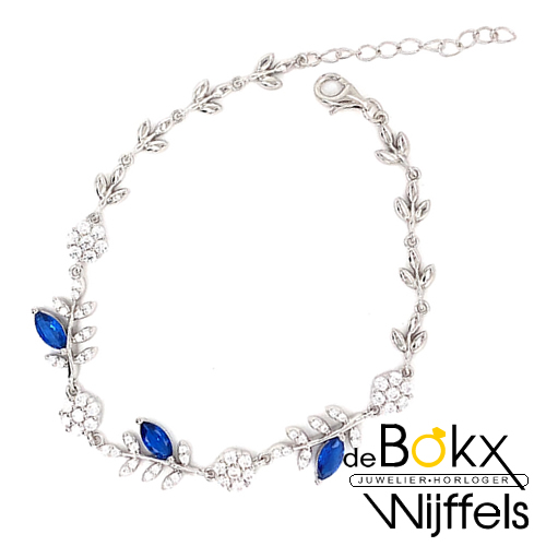 armband Regina saphire blauw 18 + 3cm - 58358 armband Regina saphire blauw 18 + 3cm - 58358
