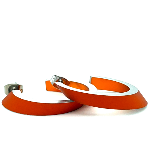 Clic by suzanne oorbellen O21O oranje kleur creool ovaal in verstek met steker - 57736