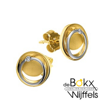 Gouden cirkel oorknoppen met diamant - 57704 Gouden cirkel oorknoppen met diamant - 57704