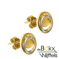 Gouden cirkel oorknoppen met diamant - 57704 Gouden cirkel oorknoppen met diamant - 57704