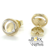 Gouden cirkel oorknoppen met diamant - 57704 Gouden cirkel oorknoppen met diamant - 57704