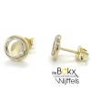 Gouden cirkel oorknoppen met diamant - 57704 Gouden cirkel oorknoppen met diamant - 57704