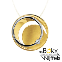 Diamanten hanger met geel en wit goud - 57705 Diamanten hanger met geel en wit goud - 57705