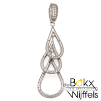 hanger zilver met druppels en zirkonia steentjes - 58364 hanger zilver met druppels en zirkonia steentjes - 58364