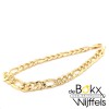 Armband geelgoud met zilveren kern figaro 21cm 7mm - 58410 Armband geelgoud met zilveren kern figaro 21cm 7mm - 58410