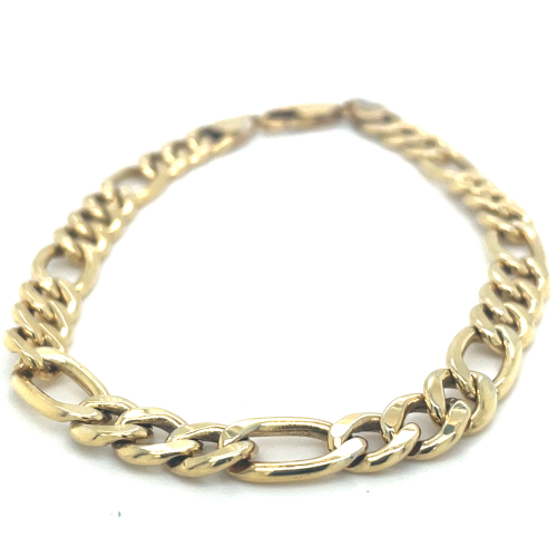 Armband geelgoud met zilveren kern figaro 21cm - 7mm - 58410