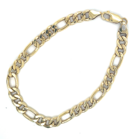 Armband geelgoud met zilveren kern figaro 21cm - 7mm - 58410