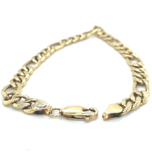 Armband geelgoud met zilveren kern figaro 21cm - 7mm - 58410