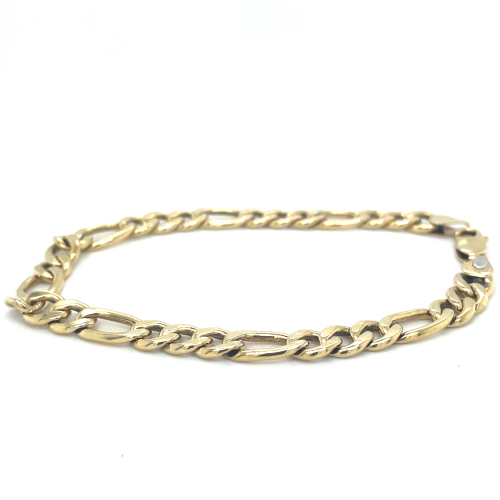 Armband geelgoud met zilveren kern figaro 21cm - 7mm - 58410