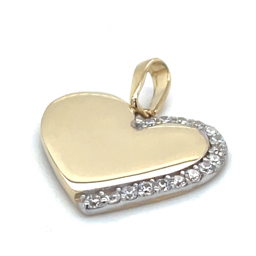 gouden hartjes hanger met zirkonia steentjes - 58403 gouden hartjes hanger met zirkonia steentjes - 58403