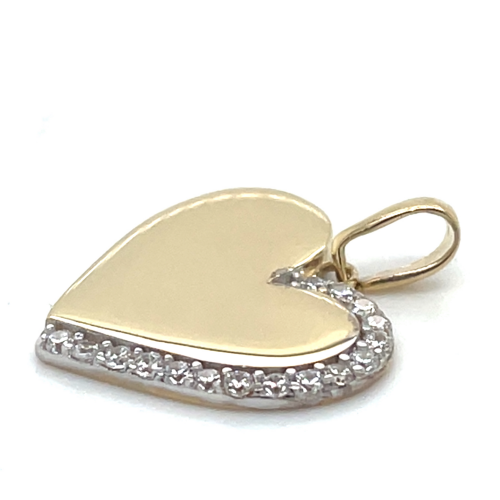 gouden hartjes hanger met zirkonia steentjes - 58403 gouden hartjes hanger met zirkonia steentjes - 58403