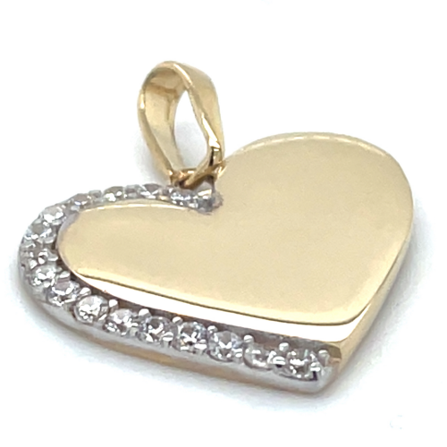 gouden hartjes hanger met zirkonia steentjes - 58403 gouden hartjes hanger met zirkonia steentjes - 58403