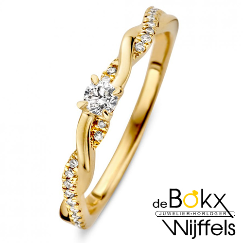 Gouden ring met diamant maat 56 - 58461