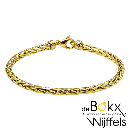 Armband geelgoud met zilveren kern 19cm 4mm - 58412 Armband geelgoud met zilveren kern 19cm 4mm - 58412