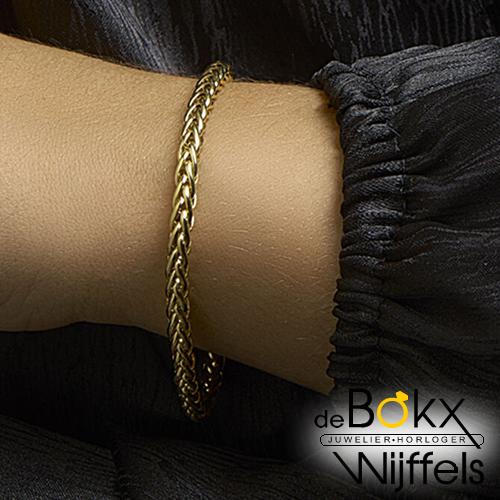 Armband geelgoud met zilveren kern 19cm 4mm - 58412 Armband geelgoud met zilveren kern 19cm 4mm - 58412