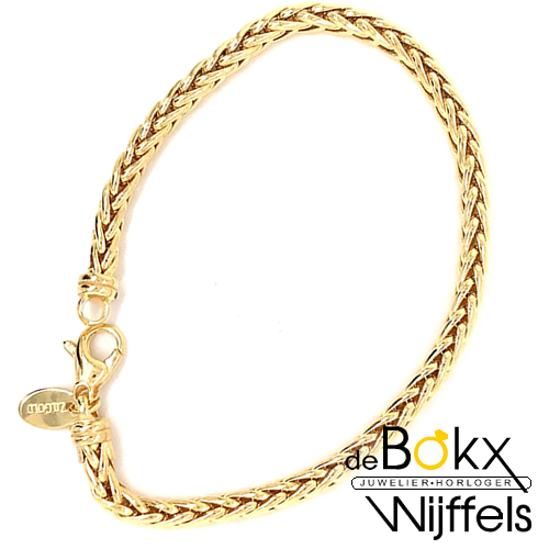 Armband geelgoud met zilveren kern 19cm 4mm - 58412 Armband geelgoud met zilveren kern 19cm 4mm - 58412