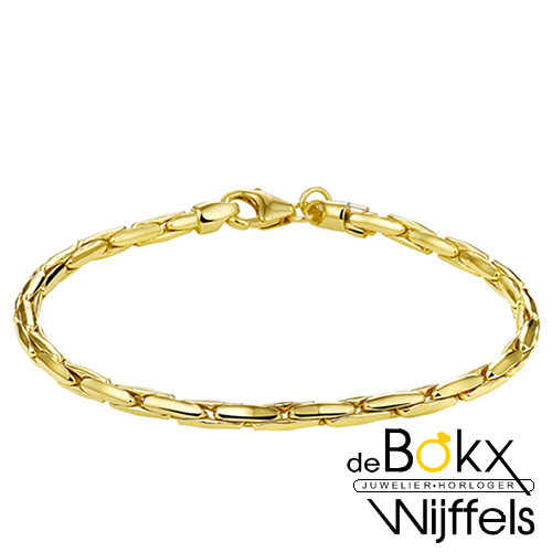 armband geelgoud met zilveren kern 19cm 3mm - 58413 armband geelgoud met zilveren kern 19cm 3mm - 58413