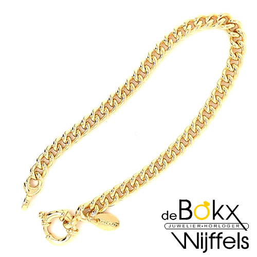 armband geelgoud met zilveren kern groot slot 18,5cm 5.5mm - 58414 armband geelgoud met zilveren kern groot slot 18,5cm 5.5mm - 58414