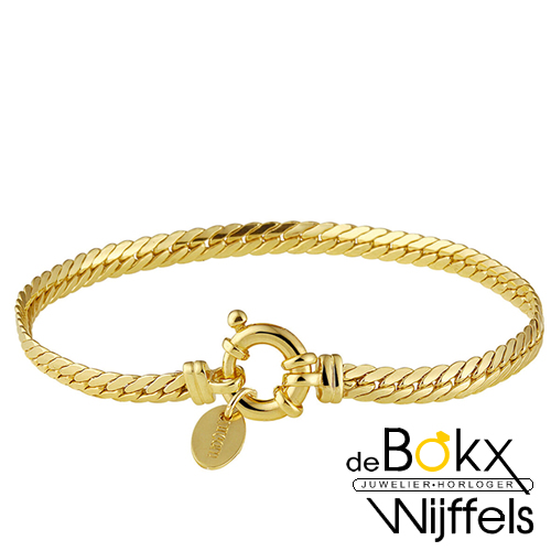 armband geelgoud met zilveren kern groot slot 19cm 4.5mm - 58415 armband geelgoud met zilveren kern groot slot 19cm 4.5mm - 58415