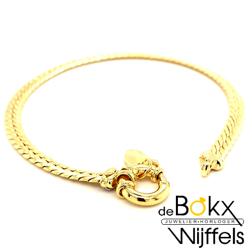 armband geelgoud met zilveren kern groot slot 19cm 4.5mm - 58415 armband geelgoud met zilveren kern groot slot 19cm 4.5mm - 58415