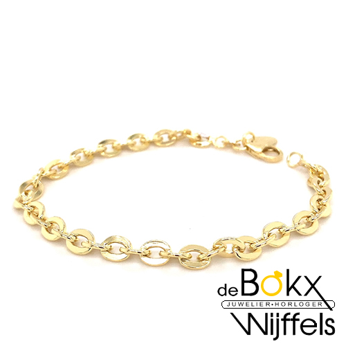 armband geelgoud met zilveren kern 19cm 5mm - 58416 armband geelgoud met zilveren kern 19cm 5mm - 58416