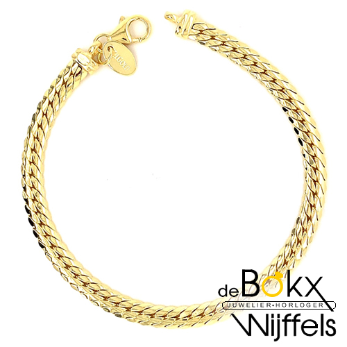 Armband geelgoud met zilveren kern 19cm 4.7mm - 58418 Armband geelgoud met zilveren kern 19cm 4.7mm - 58418