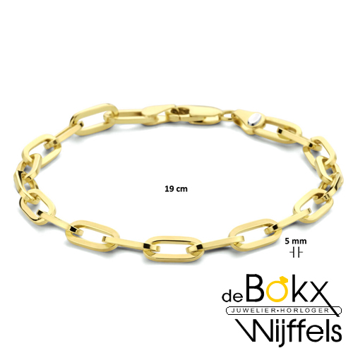 armband geelgoud met zilveren kern 19cm 5mm - 58419 armband geelgoud met zilveren kern 19cm 5mm - 58419