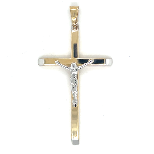 Grote gouden hanger kruis met corpus - 58394 Grote gouden hanger kruis met corpus - 58394