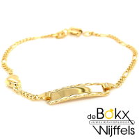 babyplaatarmbandje goud figaro met hartje 14cm - 58400 babyplaatarmbandje goud figaro met hartje 14cm - 58400