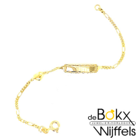 babyplaatarmbandje goud figaro met hartje 14cm - 58400 babyplaatarmbandje goud figaro met hartje 14cm - 58400