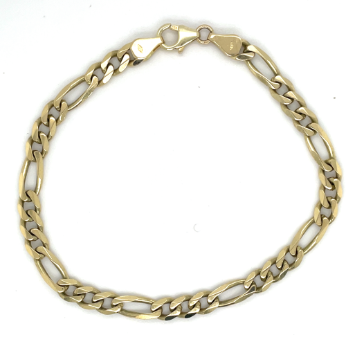 Armband goud figaro 5mm 21cm massief - 58405