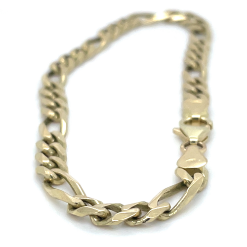 Armband goud figaro 5mm 21cm massief - 58405