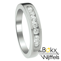 Ring zilver maat 63 met 7 zirkonia's - 58438 Ring zilver maat 63 met 7 zirkonia's - 58438