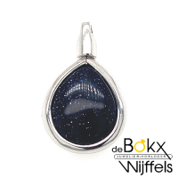 Goccy hanger met blauwe zandsteen als middenstenen. - 58493 Goccy hanger met blauwe zandsteen als middenstenen. - 58493