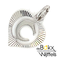 Hartjes hanger zilver met letter C - 58510 Hartjes hanger zilver met letter C - 58510