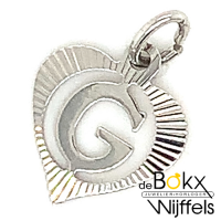 Hartjes hanger zilver met letter G - 58511 Hartjes hanger zilver met letter G - 58511