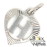 Hartjes hanger zilver met letter H - 58512 Hartjes hanger zilver met letter H - 58512