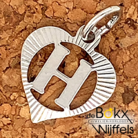 Hartjes hanger zilver met letter H - 58512 Hartjes hanger zilver met letter H - 58512