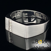 Witgouden heren ring met diamant maat 63 - 57746 Witgouden heren ring met diamant maat 63 - 57746