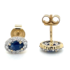 Oorknoppen goud met 24 diamant en 2 saffieren 0,85crt - 58551 Oorknoppen goud met 24 diamant en 2 saffieren 0,85crt - 58551