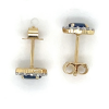 Oorknoppen goud met 24 diamant en 2 saffieren 0,85crt - 58551 Oorknoppen goud met 24 diamant en 2 saffieren 0,85crt - 58551