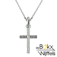 bewerkt kruisje zilver met ketting 41 + 4cm - 58595 bewerkt kruisje zilver met ketting 41 + 4cm - 58595