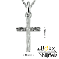bewerkt kruisje zilver met ketting 41 + 4cm - 58595 bewerkt kruisje zilver met ketting 41 + 4cm - 58595