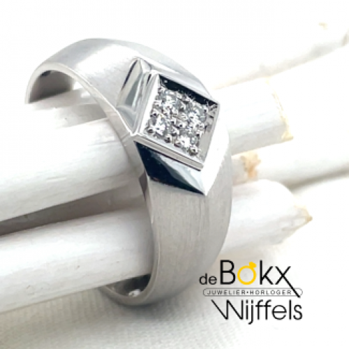 Witgouden ring met diamant maat 61 - 57747 Witgouden ring met diamant maat 61 - 57747