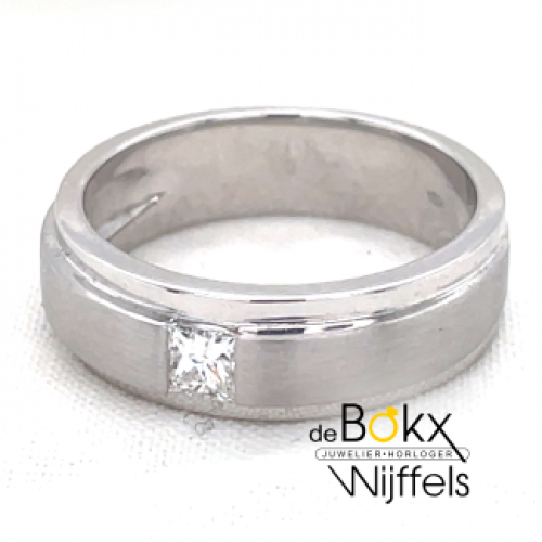Witgouden ring met diamant maat 60 - 57748 Witgouden ring met diamant maat 60 - 57748