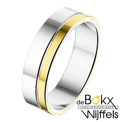 Amorio Trouwringen zilver met goud AL762 - 57799 Amorio Trouwringen zilver met goud AL762 - 57799