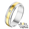 Amorio Trouwringen zilver met goud AL751 met diamant - 57801 Amorio Trouwringen zilver met goud AL751 met diamant - 57801