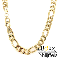 geelgoud ketting met zilveren kern figaro 50cm - 7mm - 58411 geelgoud ketting met zilveren kern figaro 50cm - 7mm - 58411